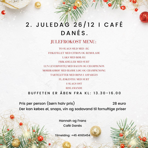 2. Juledag i Café Danes - 26. december 2024 